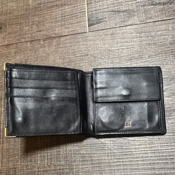 Dunhill Unisex Black Leather Wallet with Gold Accents - Picture 6 of 16